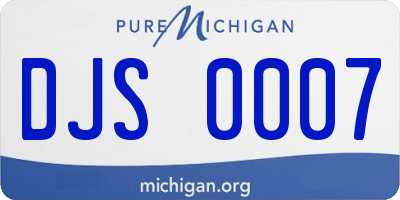 MI license plate DJS0007