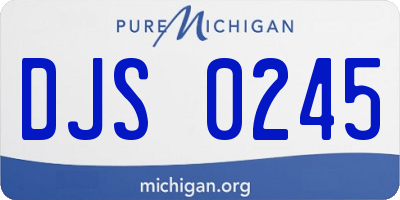 MI license plate DJS0245