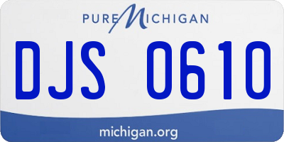 MI license plate DJS0610