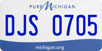 MI license plate DJS0705