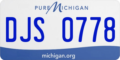 MI license plate DJS0778