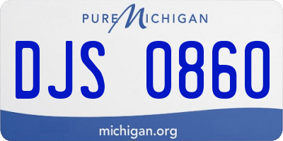 MI license plate DJS0860