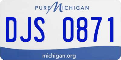 MI license plate DJS0871