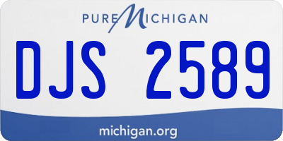 MI license plate DJS2589
