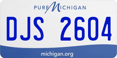 MI license plate DJS2604