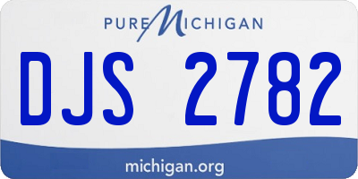 MI license plate DJS2782