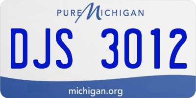 MI license plate DJS3012