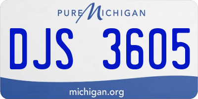 MI license plate DJS3605