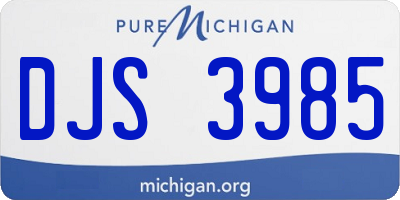 MI license plate DJS3985