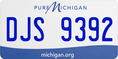 MI license plate DJS9392