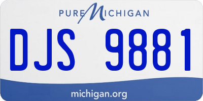 MI license plate DJS9881