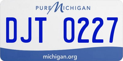 MI license plate DJT0227