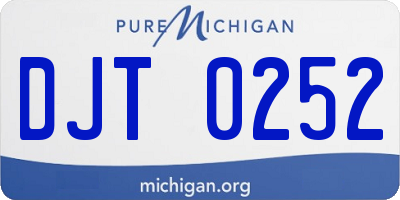 MI license plate DJT0252