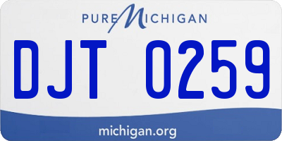 MI license plate DJT0259