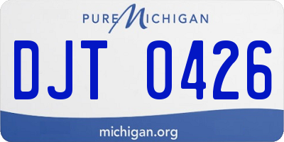 MI license plate DJT0426