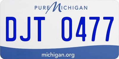 MI license plate DJT0477