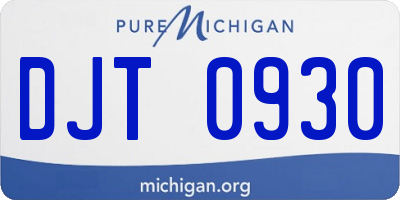 MI license plate DJT0930