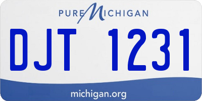 MI license plate DJT1231