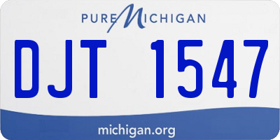 MI license plate DJT1547