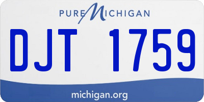 MI license plate DJT1759