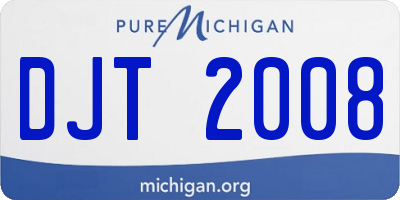 MI license plate DJT2008