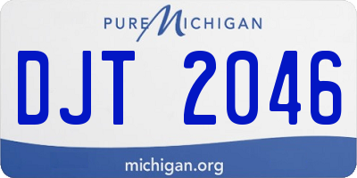 MI license plate DJT2046