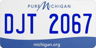 MI license plate DJT2067