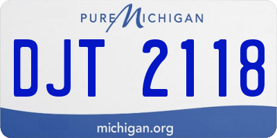 MI license plate DJT2118