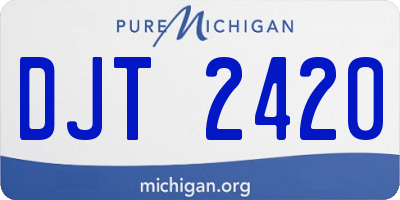 MI license plate DJT2420