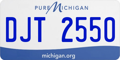 MI license plate DJT2550