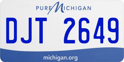 MI license plate DJT2649