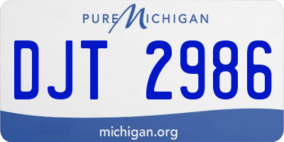 MI license plate DJT2986