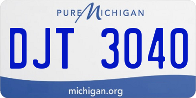MI license plate DJT3040