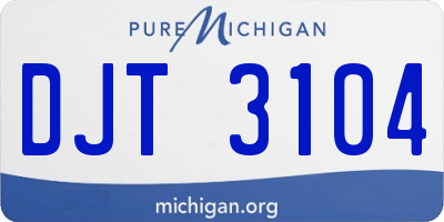 MI license plate DJT3104