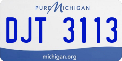 MI license plate DJT3113