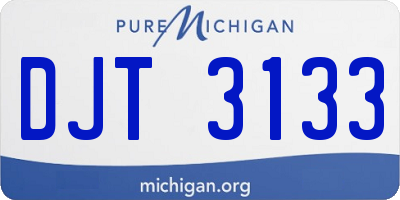 MI license plate DJT3133