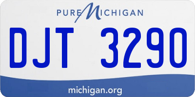 MI license plate DJT3290