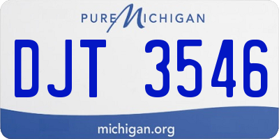 MI license plate DJT3546
