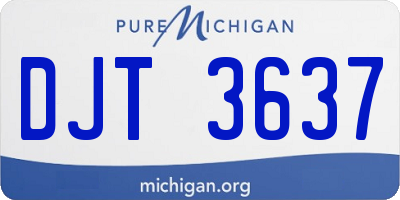 MI license plate DJT3637