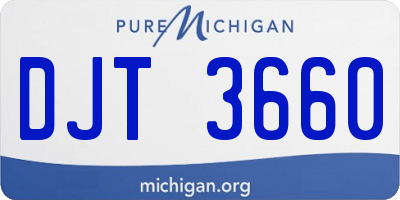 MI license plate DJT3660