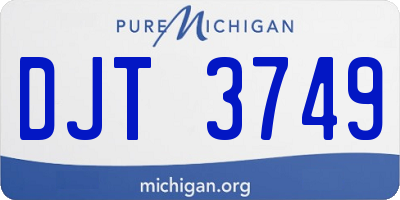 MI license plate DJT3749