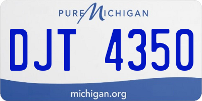 MI license plate DJT4350