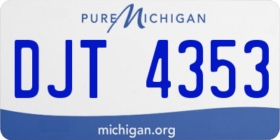MI license plate DJT4353