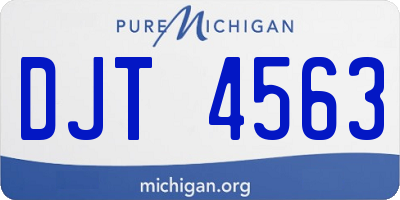 MI license plate DJT4563
