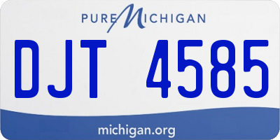 MI license plate DJT4585