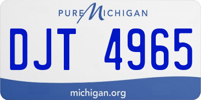 MI license plate DJT4965