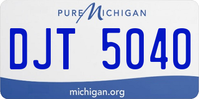 MI license plate DJT5040