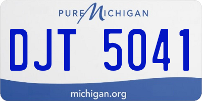 MI license plate DJT5041