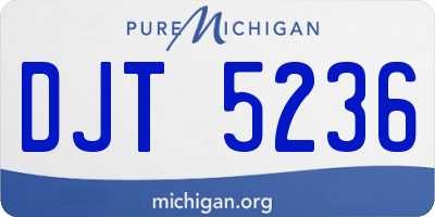MI license plate DJT5236