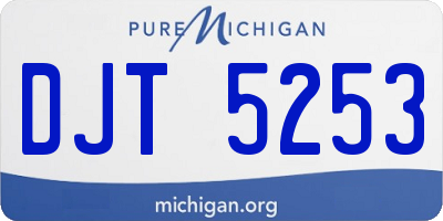 MI license plate DJT5253